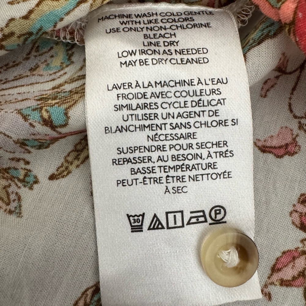 Pilcro Anthropologie Floral Button Down Blouse, Size Medium - Picture 10 of 11